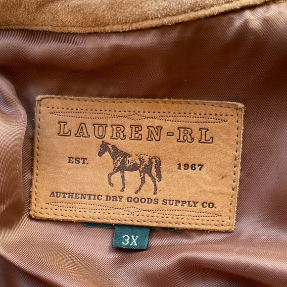 RALPH LAUREN Soft Camel Leather Western Fringed Jacket Bone Buttons Rare Sz 3x!! - Picture 3 of 14